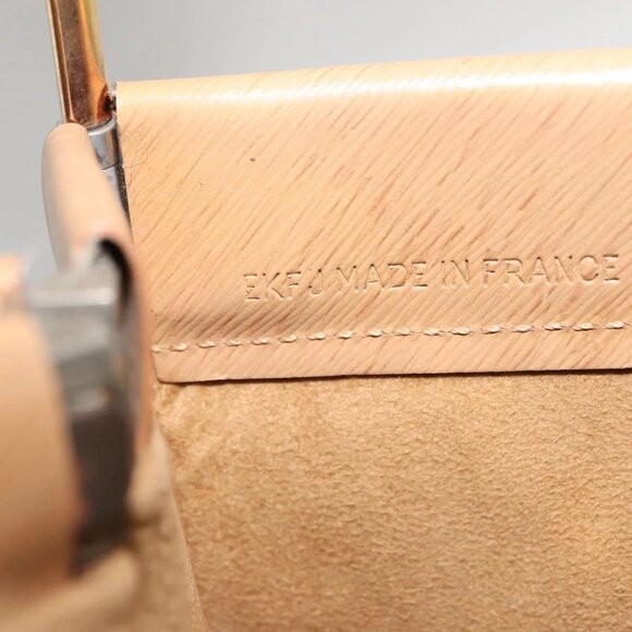 CARTIER Trinity Hand Bag Leather Beige Gold Auth bs30237 - Picture 13 of 16